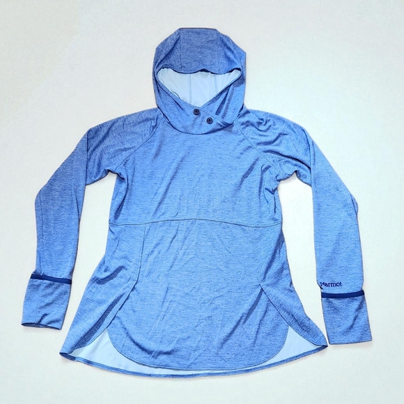 Marmot Sunrift Lilac Hoodie Womens M Lightweight Button Neck Sleeve Pocket - Picture 1 of 9